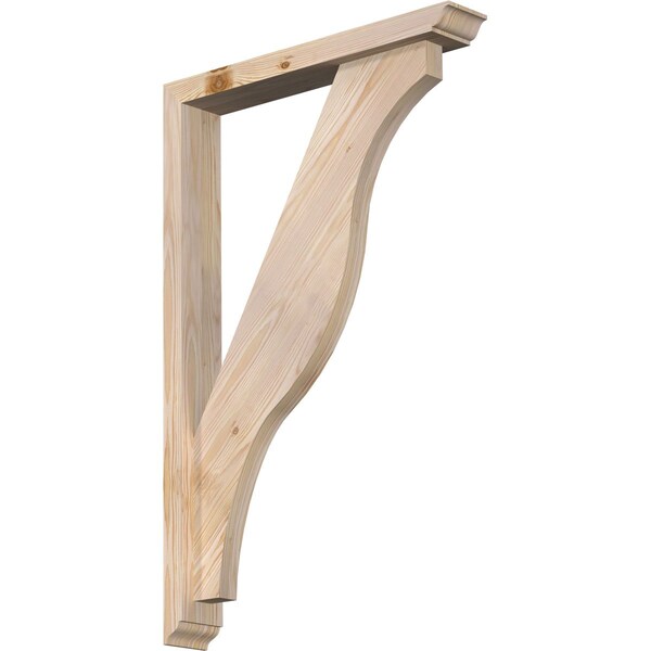 Ekena Millwork Funston Traditional Smooth Bracket w/ Offset Brace, Douglas Fir, 3 1/2"W x 22"D x 34"H BKT0402X22X34FST01SDF - main